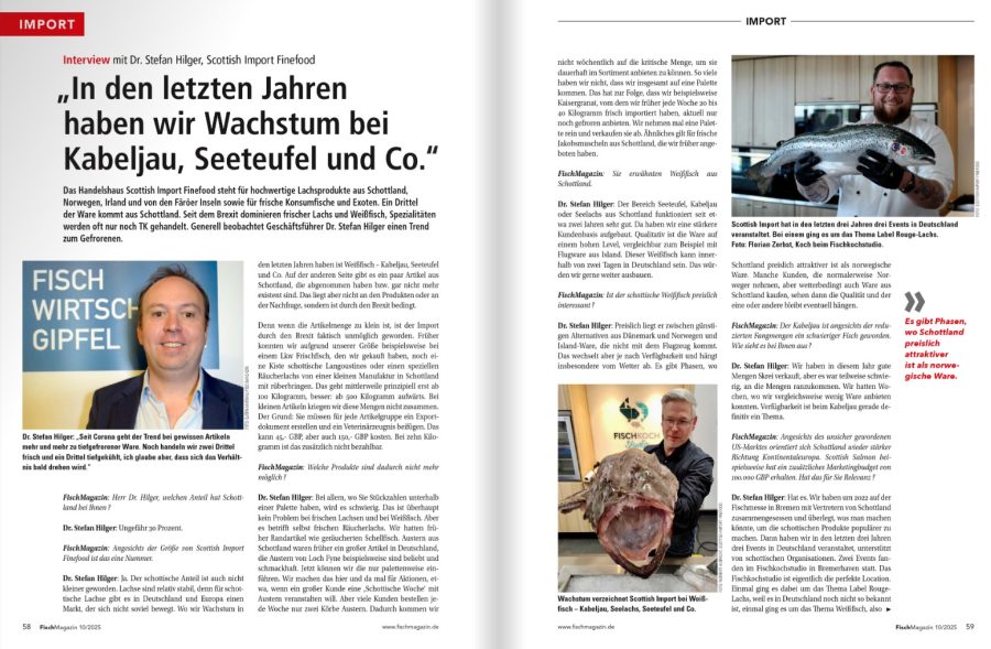 Fischmagazin: Interview mit Dr. Stefan Hilger, Scottish Import Finefood
